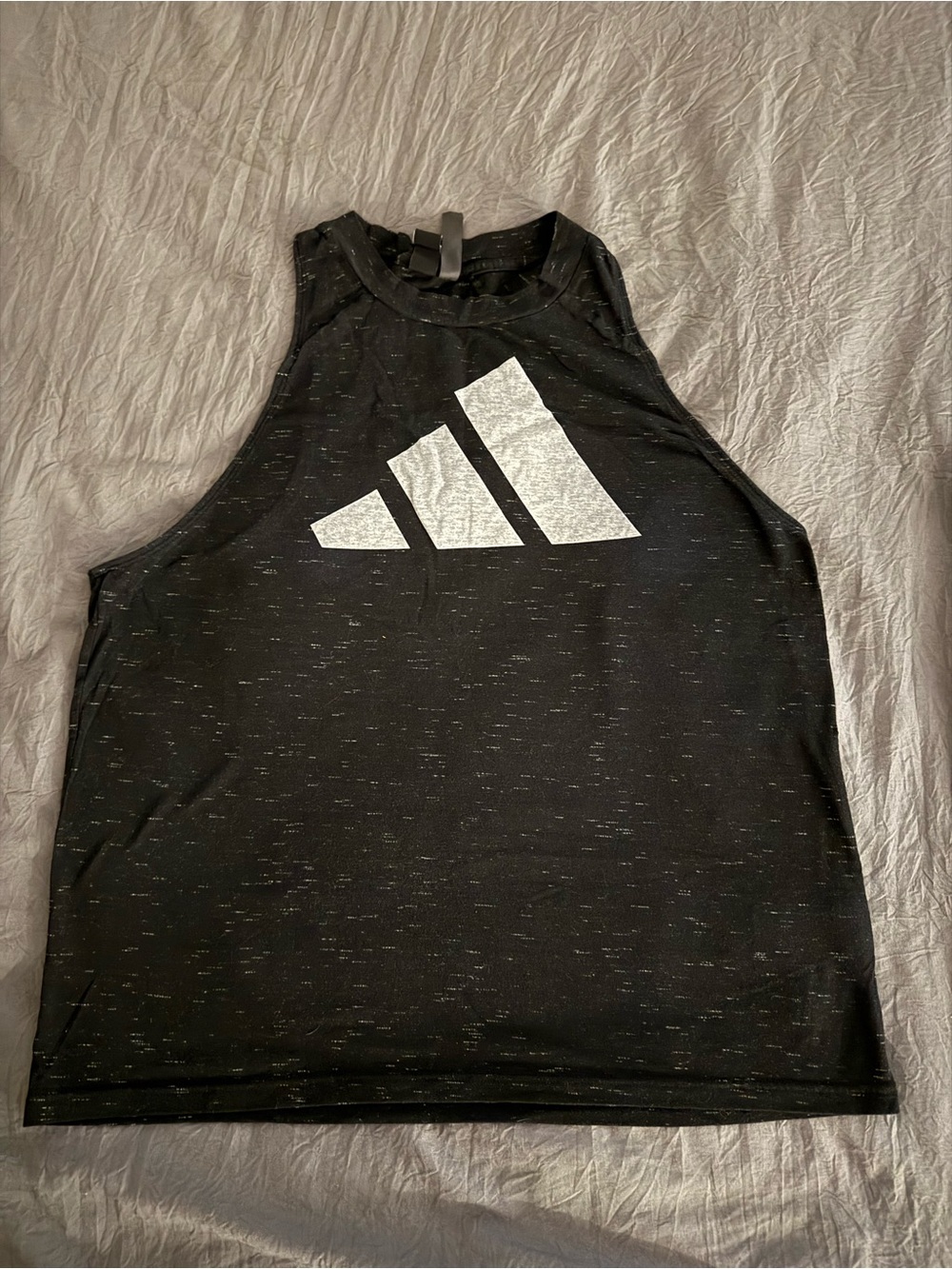 adidas Black Swim Rash Guard Tank with White Logo